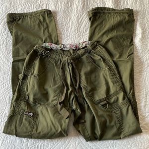 Dark green kai scrub pants